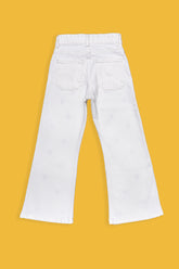 Girls Bell Bottom Embroidered Pant